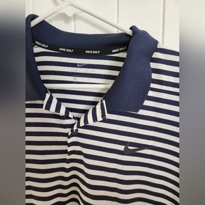 Nike dri-fit striped golf polo